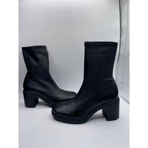 Vince Women's Black Leather Mandy High Heel Platform Boots Size 7.5M NIB